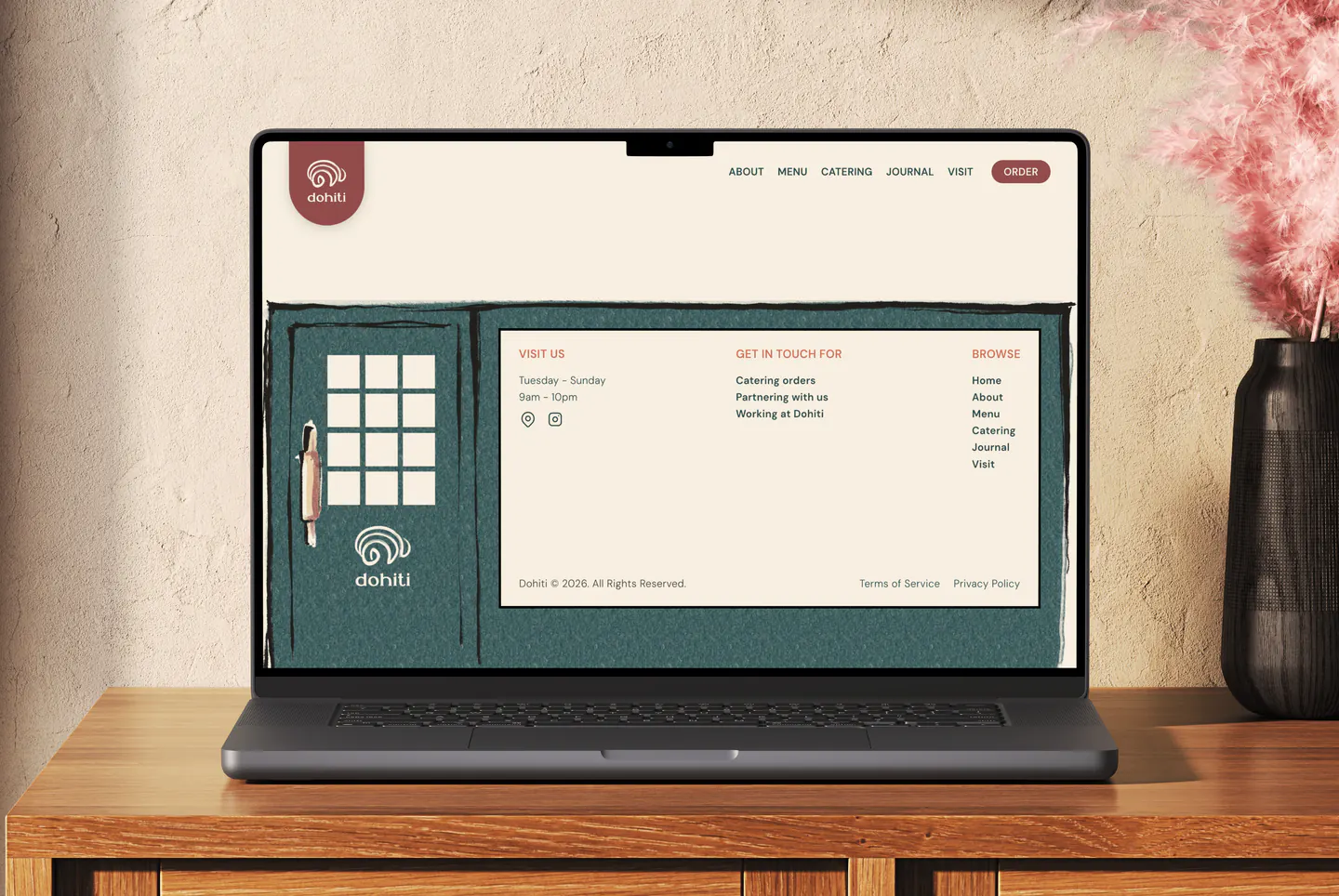 Dohiti bakehouse website on a laptop